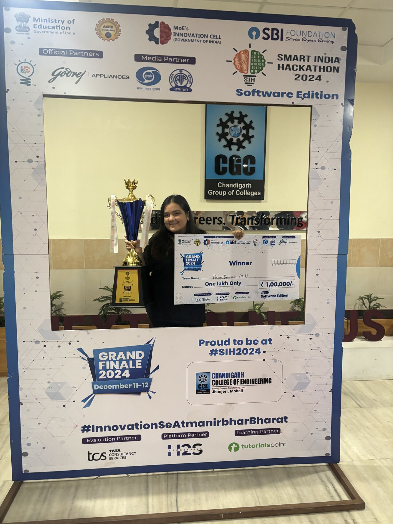 1st Prize, Smart India Hackathon 2024